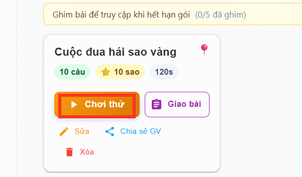 Game cuộc đua ngôi sao
