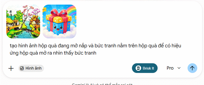 Ghép hình ảnh hộp quà mở nắp