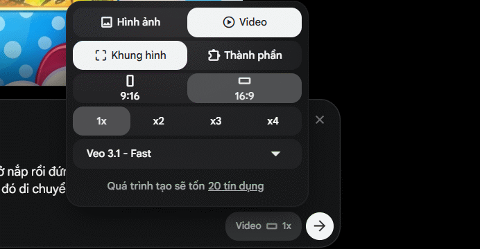 Thiết lập tạo video hộp quà mở nắp trên Flow