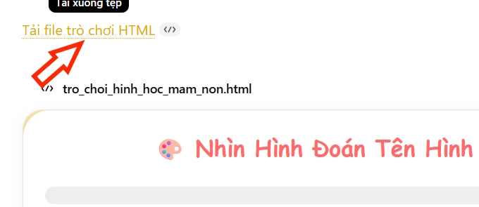 File HTML trò chơi trên ChatGPT