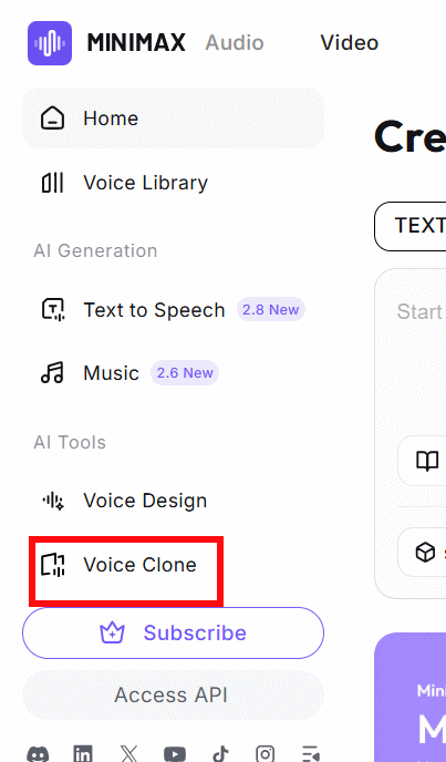 Voice Clone Minimax Audio