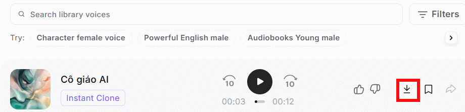 Tải file giọng đọc trên Minimax Audio