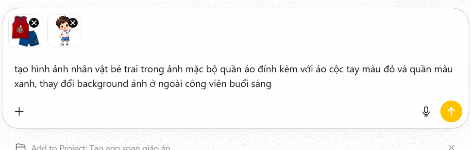Câu lệnh thay trang phục trên ChatGPT