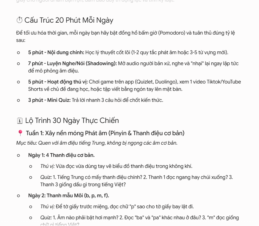 Tạo lộ trình học tiếng Trung cá nhân hóa