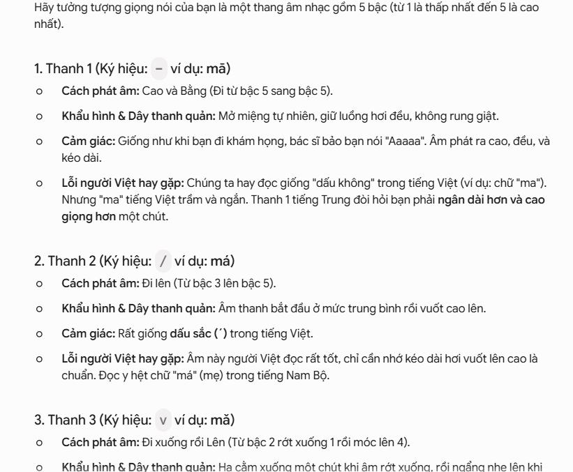 Giải thích pinyin & thanh điệu như gia sư riêng