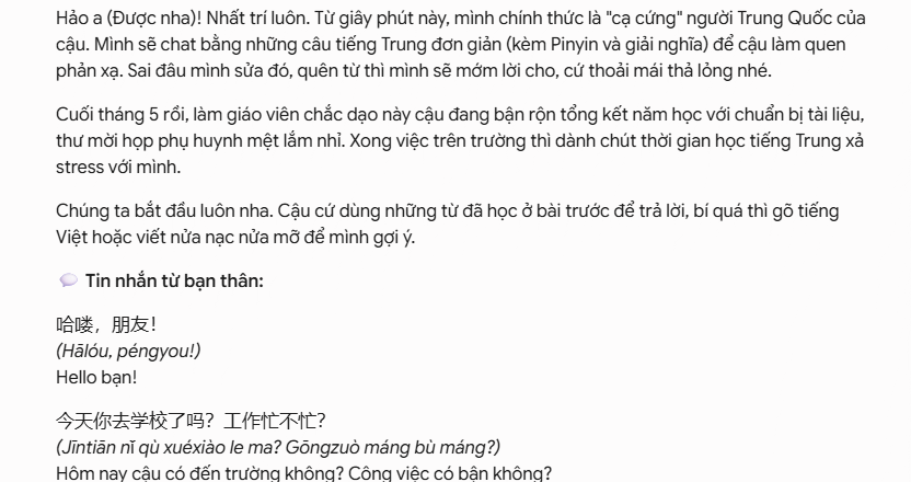 Biến AI thành partner luyện chat 1:1
