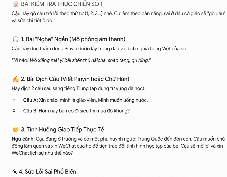 Tạo bài kiểm tra như giáo viên thật