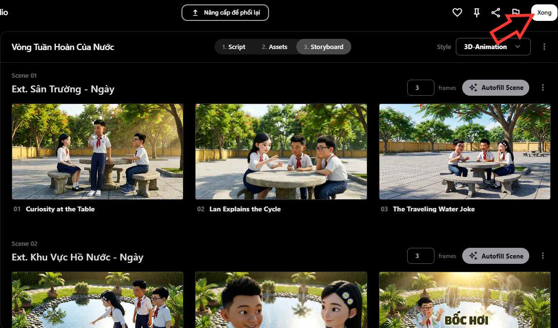 Storyboard trên Storyboard Studio 