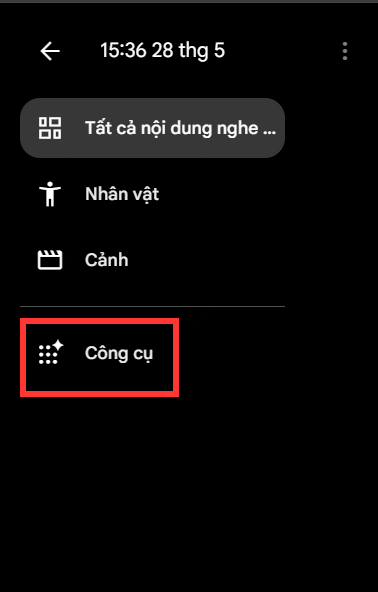 Công cụ trên Flow