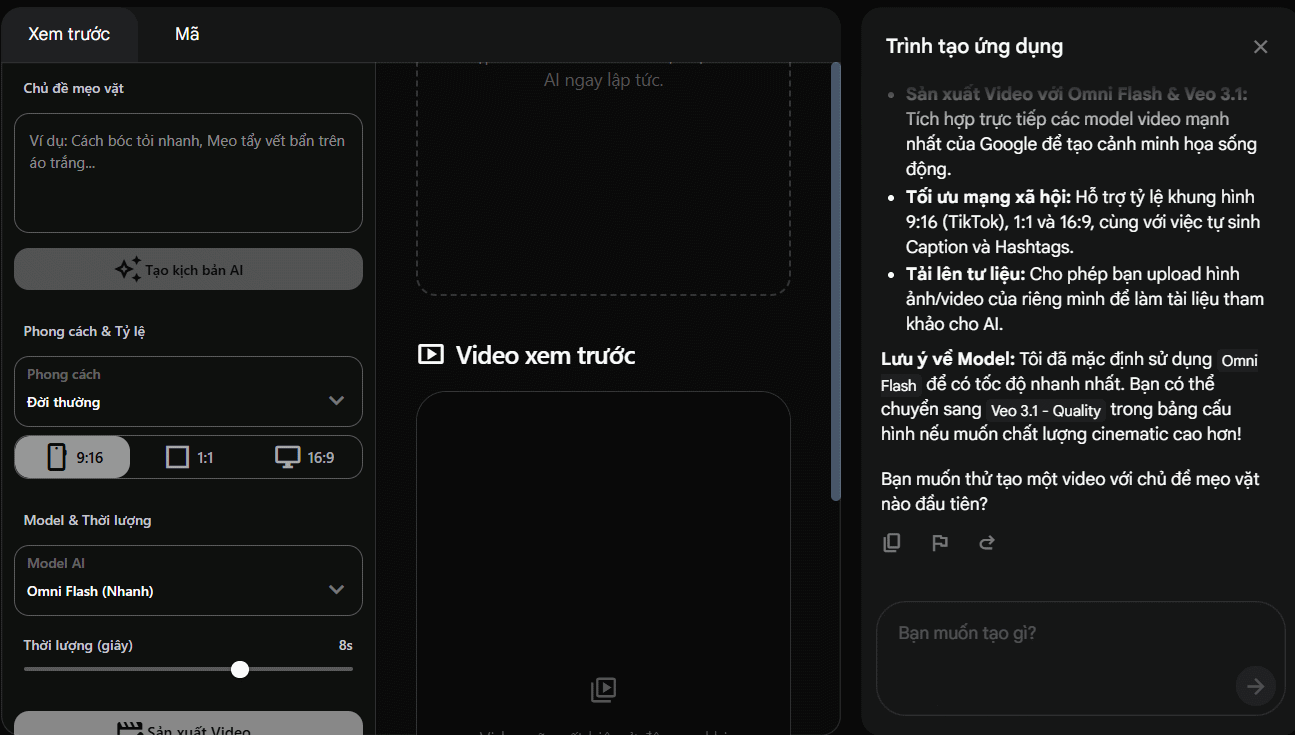Tool làm video trên Flow