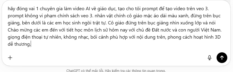 Tạo prompt trên ChatGPT