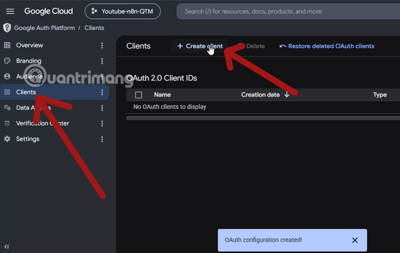 hướng dẫn tạo oauth client id n8n