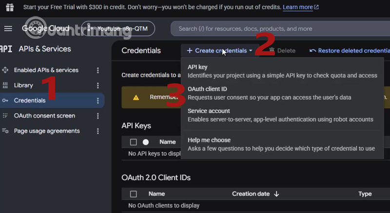 kết nối n8n youtube oauth2
