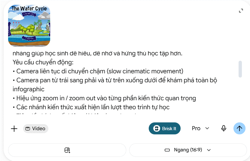 Lệnh tạo chuyển động infograpghic trên Gemini