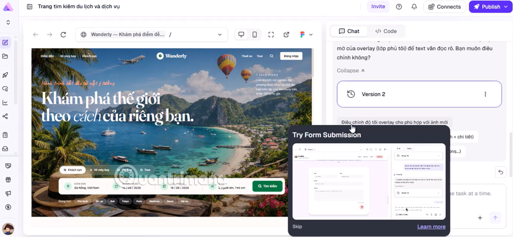 tạo web bằng AI
