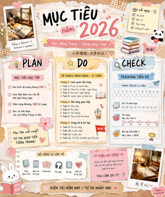 Prompt tạo ảnh mục tiêu học tập