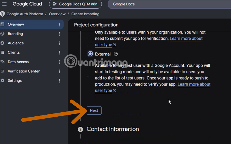 cách thiết lập google docs với n8n