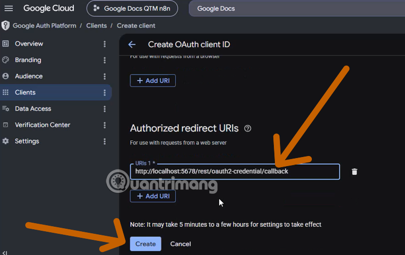 n8n google docs credential