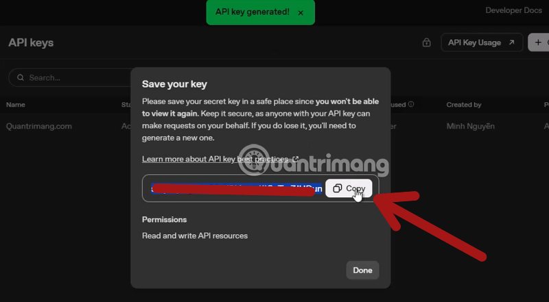 api key chat gpt