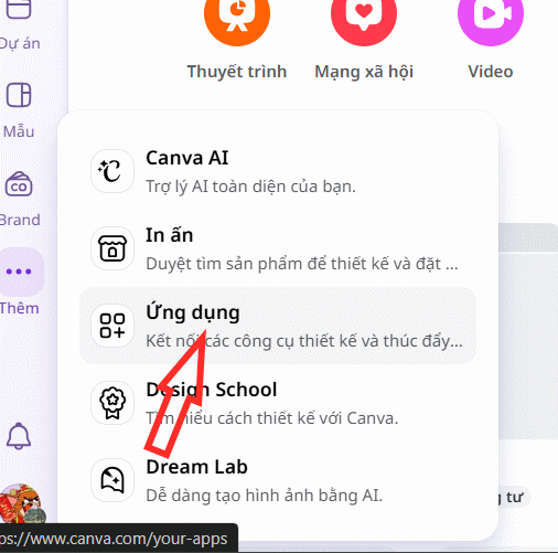 Ứng dụng trên Canva