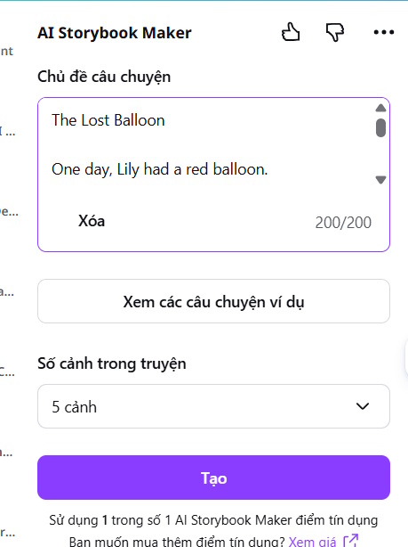 Tạo Storybook AI trên Canva