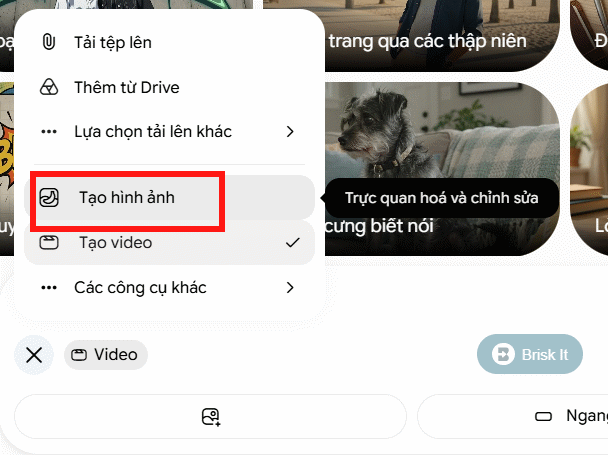 Chế độ tạo ảnh trên Gemini