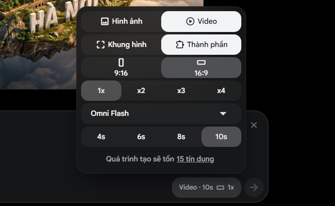 Chỉnh chế độ tạo video giới thiệu địa danh trên Flow 3