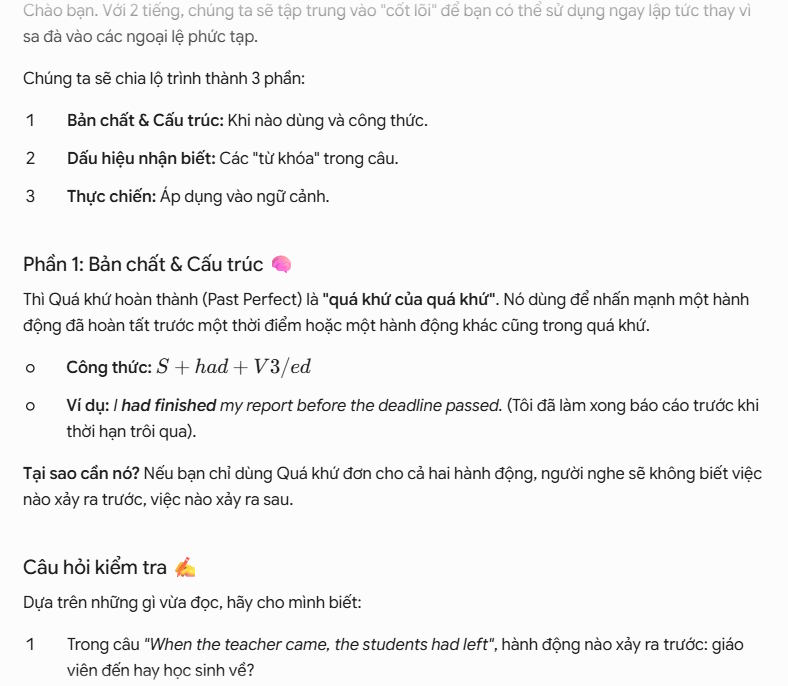 Prompt học nhanh một chủ đề trong thời gian ngắn