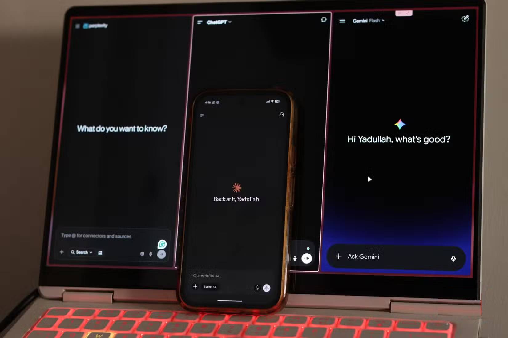 ChatGPT, Claude, Gemini và Perplexity đều hoạt động trên laptop Windows và điện thoại Android