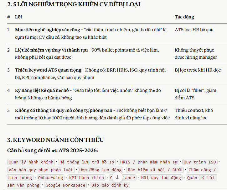 Prompt phân tích & viết lại CV viết CV trên Claude