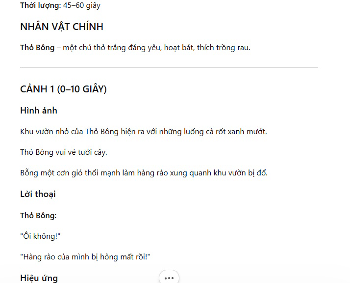 Video mở đầu tình huống hoạt hình mini