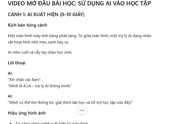 10 prompt tạo video tình huống mở đầu bài học