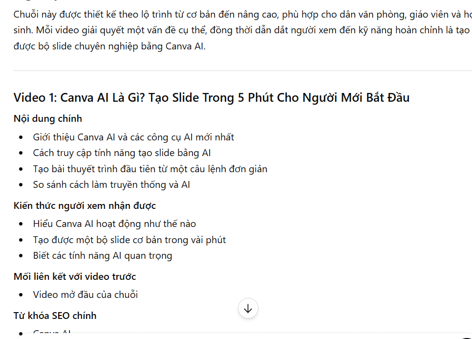 Prompt số 10. Công cụ lập kế hoạch chuỗi video