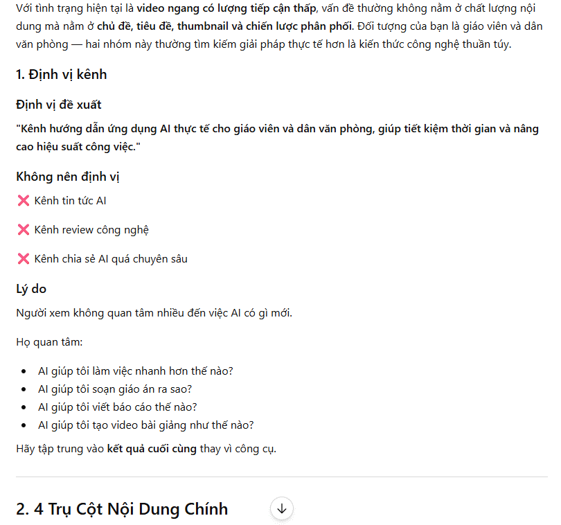 Prompt số 5. Công cụ xây dựng chiến lược kênh
