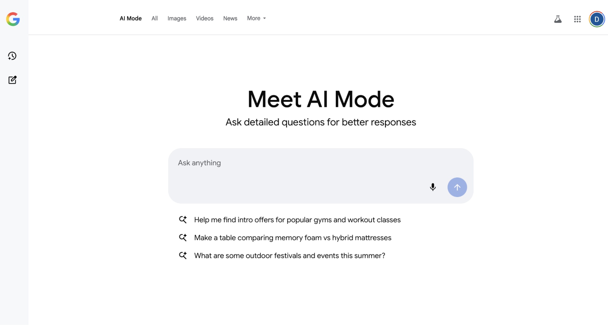 Trang Google Search AI Mode