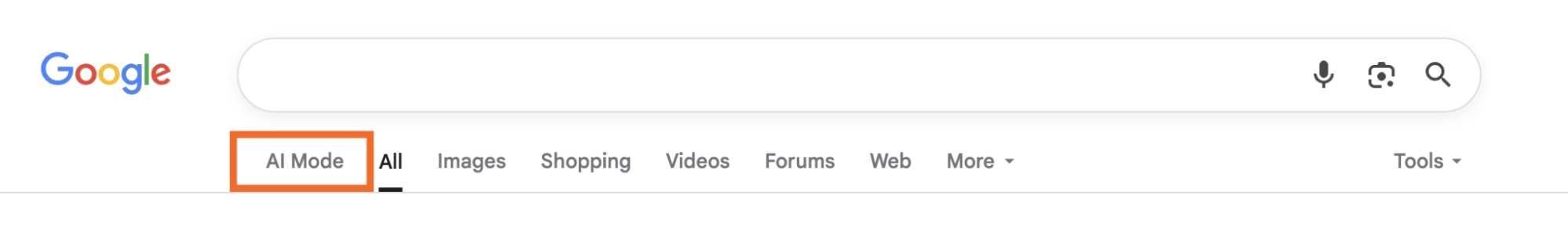 AI Mode trên trang Google Search