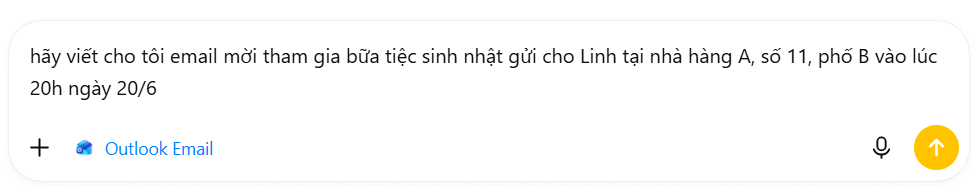 Yêu cầu soạn email Outlook trên ChatGPT