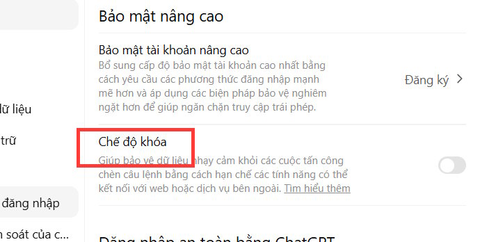 Bảo mật trên ChatGPT