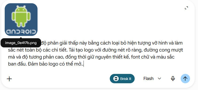 Prompt nâng cấp logo chất lượng thấp