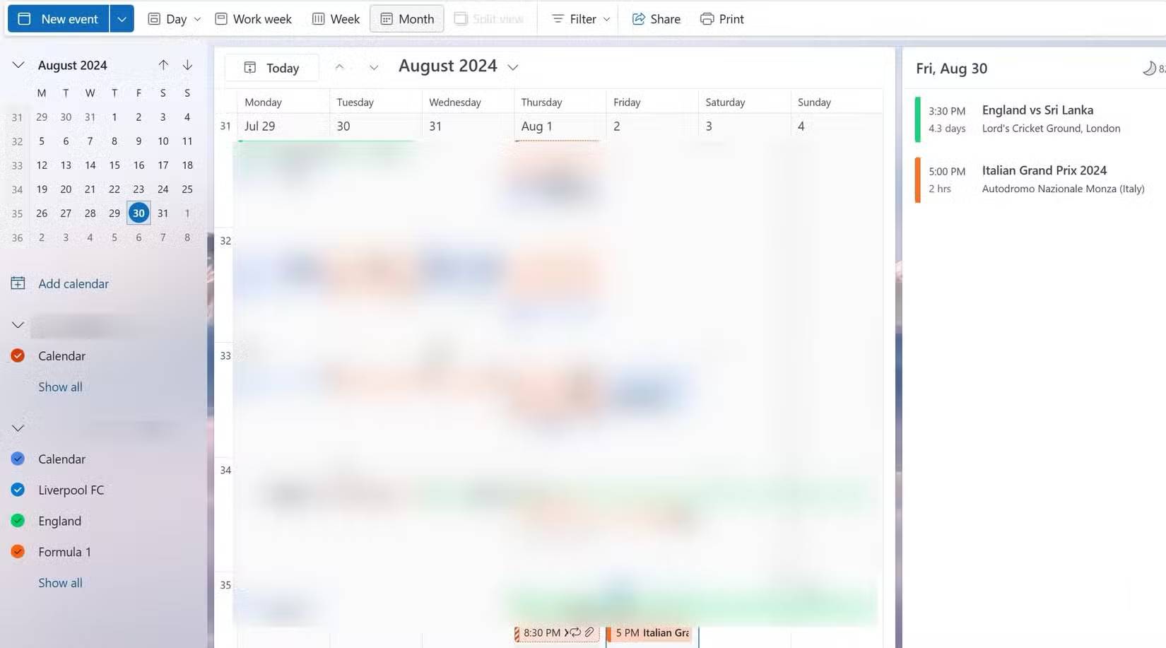 Trang chủ Outlook Calendar