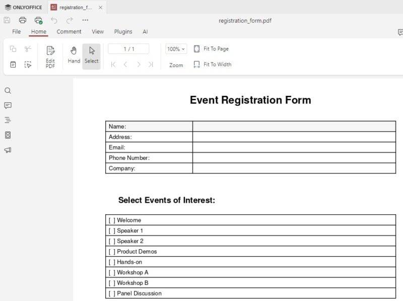 Tạo PDF bằng AI agent trong ONLYOFFICE.
