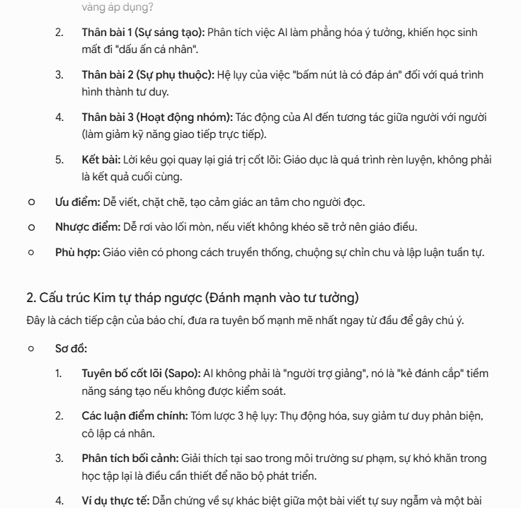 Prompt xây dựng cấu trúc