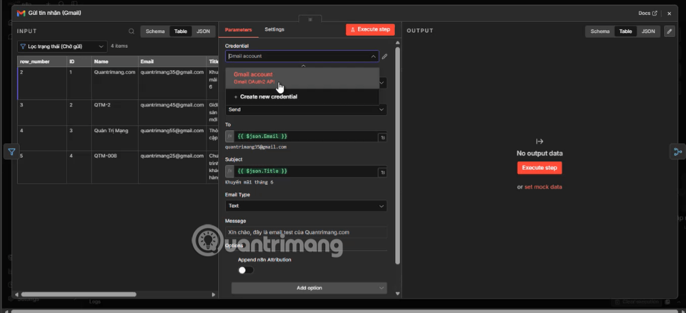 gửi email tự động