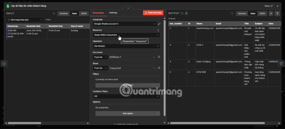 tích hợp Gmail vào n8n