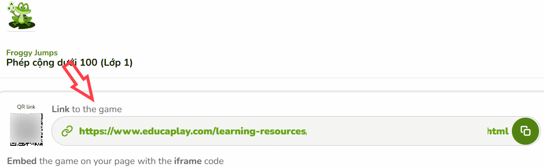 URL game Froggy Jumps trên Educaplay