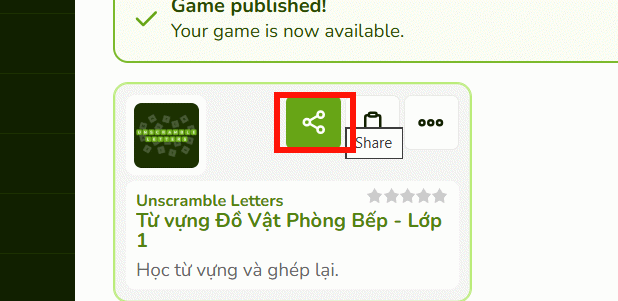 Chia sẻ game xếp chữ AI trên Educaplay