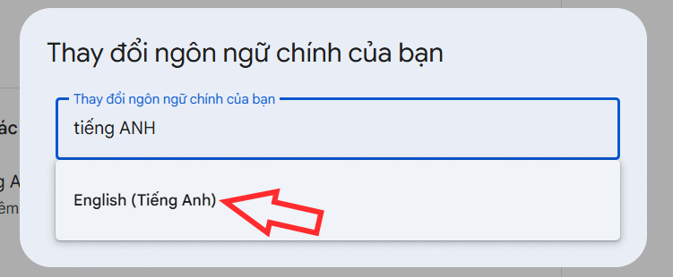 Đổi ngôn ngữ tài khoản Google 