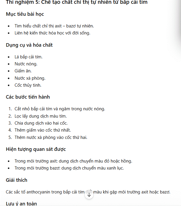 Thiết kế thí nghiệm Hóa học