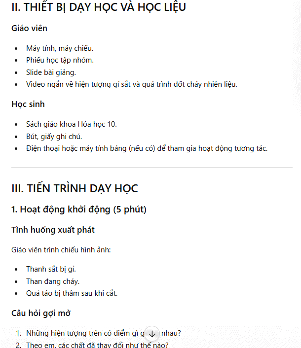 Tạo kế hoạch bài giảng môn Hóa 10