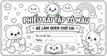Prompt tạo tranh tô màu chữ cái dành cho trẻ